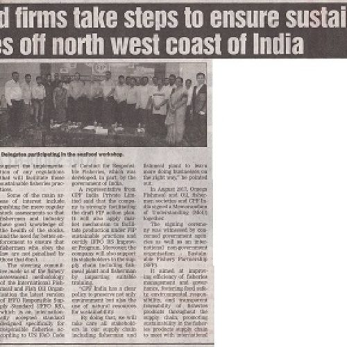Seafood firms take steps to ensure sustainable sardines off north west  coast of India